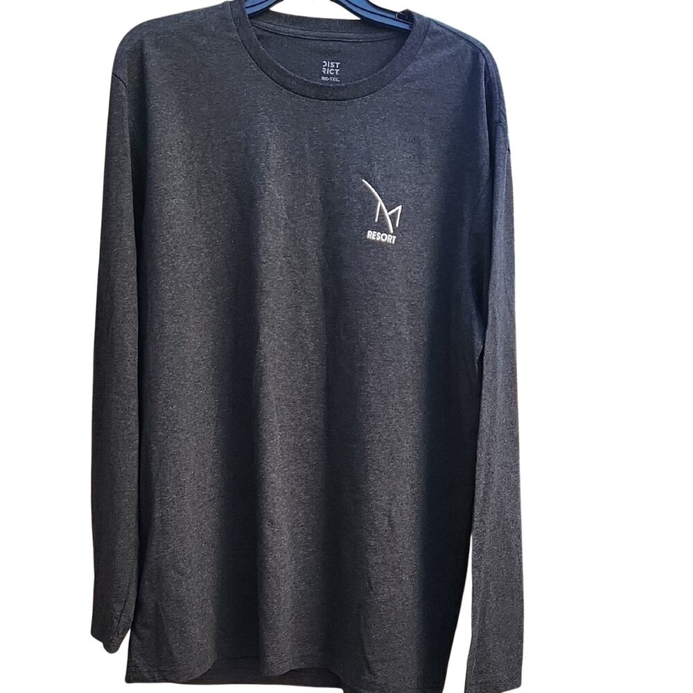 District Re-Tee 100% Recycled Fabric Mens XL Charcoal Long Sleeve Shirt